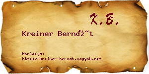 Kreiner Bernát névjegykártya